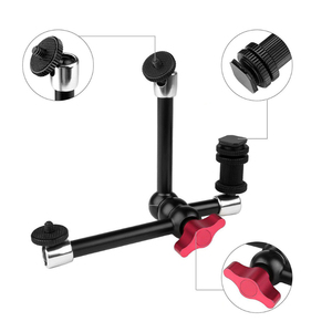 Support de moniteur à 3 bras réglables pour <span class=keywords><strong>studio</strong></span> photo, avec pince pour flash, griffe porte-accessoire et adaptateur d'écran LCD - Product Image 3