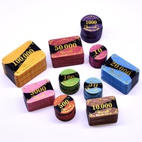 YH di Alta Qualità di Stile Acrilico Casino Poker Chip Set 500pcs Texas Antico di Cristallo Poker Chip Set per la Vendita