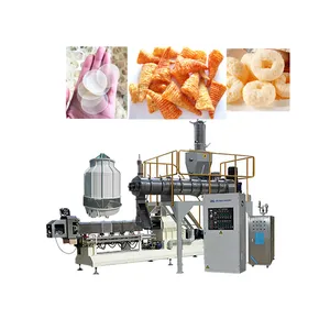 Bugles chip corn snack 3d 2d triangle pellet snack wheat flour process machines manufacturer China supplier Jinan DG