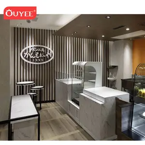 High Quality Indoor Coffee Shop Counter Design Free 3D Design Innovate Waffle Crepe Pasta Food Kiosk In Mall For Sale