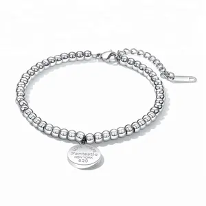 MECYLIFE Gravé Rond Cercle Charmes femmes Personnalisé Bracelets De Perles