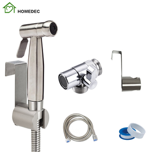 Stainless Steel Premium Popok Sprayer Shattaf-Lengkap Kloset Duduk Set untuk Toilet Hand Bidet Sprayer dengan Faucet Diverter