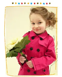 Vendita all'ingrosso per bambini rosso cappotti-2015 caduta boutique di abbigliamento per bambini trench rosso per il commercio all'ingrosso