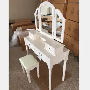 french country bedroom furniture wooden white dressing table with mirror