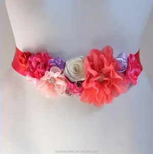 Винтажный цветок пояс с цветами для девушки ленты, свадебные ленты ремень QB5A21