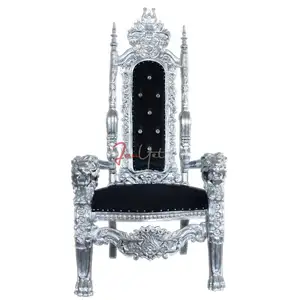फैक्टरी सीधे राजा रानी चांदी लक्जरी शाही सिंहासन कुर्सियों