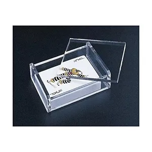 Clear Acrylic Deck Hinged Playing Card Box Magnetic Lid Acrylic Single Deck Case