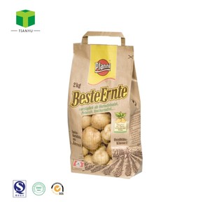 10kg 5kg de embalaje cuadrado bolsa de papel de kraft marrón con asas - Product Image 3