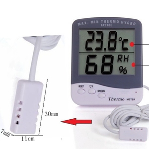 Thermomètre numérique d'intérieur/extérieure de haute précision, thermomètre hygromètre numérique Max-Min, Station météo 0 ~ + 60C, TA218C - Product Image 4