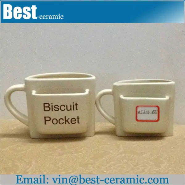 Mới lạ Biscuit Pocket Coffee Mug Vui Cup Cookie Chủ 100% Gốm-Sô Cô La Nóng Cà Phê Sữa Trà Uống Nước Đồ Uống.