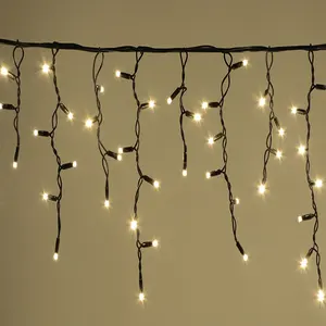 Рождественская уличная светодиодная веревка в виде сосулек, цепочка для наружного праздничного уличного освещения