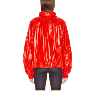 Astrid-<span class=keywords><strong>veste</strong></span> en Faux <span class=keywords><strong>cuir</strong></span> vinyle pour femmes, nouveau Design en Faux <span class=keywords><strong>cuir</strong></span>, épaules tombantes, option coupe-vent - Product Image 4