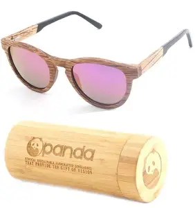 Round custom logo china wood bamboo acetate wooden frame sunglasses men and women plywood sunglasses