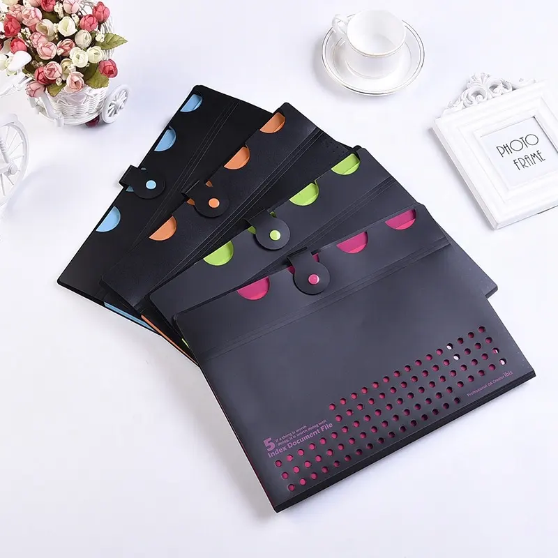 Pochettes extensibles pour dossiers A4, organiseur de documents en papier, inscription noire