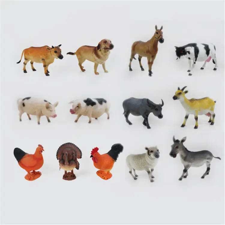Chinese toy manufacturer supply various action animal figure, hot sale cheap custom pvc figurine, soft movable model animal toy