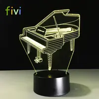 Retro Piano Music Instrument 3D USB LED Lamp, 7 Colors Bulb