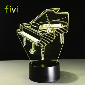 Strumento di musica Retro Piano <span class=keywords><strong>3D</strong></span> USB HA CONDOTTO LA Lampada 7 Colori Lampadina Musicista Regalo del Bambino Camera Da Letto Della Decorazione Elegante RGB Luce di Notte - Product Image 2