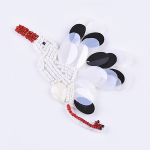 Yongze lentejuelas apliques encargo tejida 3D hierro palo en remiendos del pájaro - Product Image 1