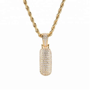 BES Hip Hop liontin Nomor Cz, perhiasan kalung liontin berlian angka Arab 0 1 2 <span class=keywords><strong>3</strong></span> 4 5 6 7 8 9 untuk pria wanita