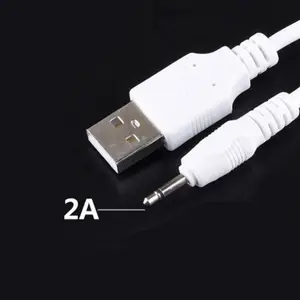 Cabo de áudio mono trs da cor branca, adaptador macho de fone de ouvido de 3.5mm para usb 2.0