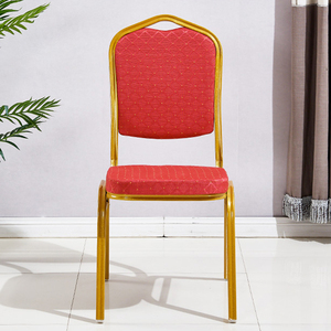 Vente en gros bon marché d'or de chaise de banquet d'hôtel de mariage d'événement en métal aluminium Dubaï de luxe fer moderne meubles contemporains empilables - Product Image 4