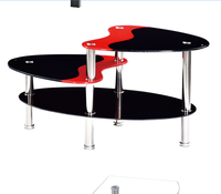Table basse en verre au design moderne et à prix bas avec forme ronde, table d'appoint à 3 niveaux pour salon