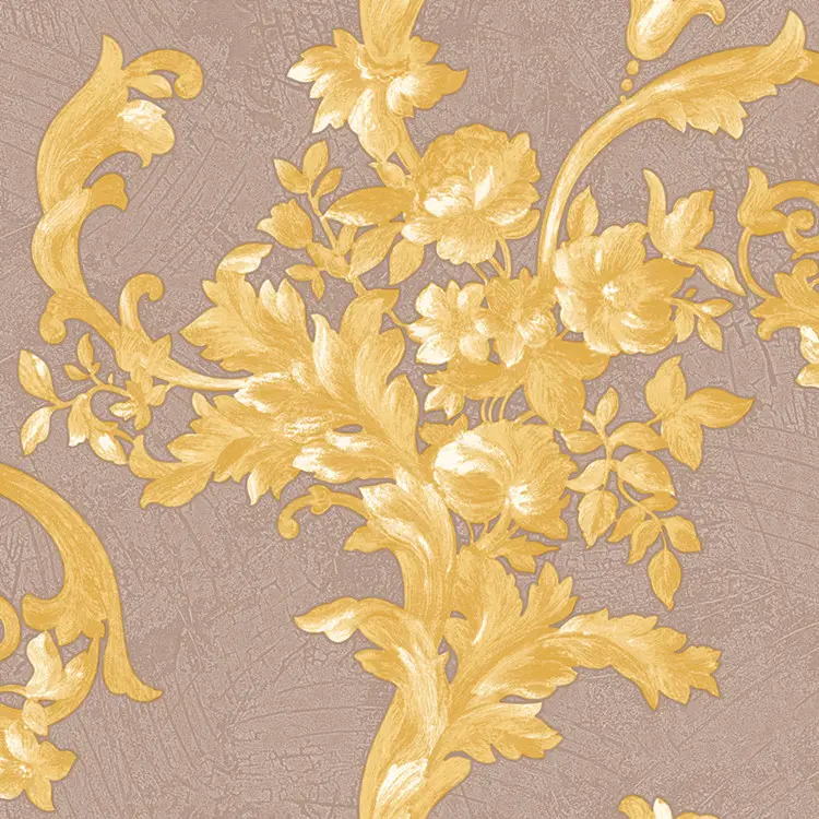 pvc decorative flower Wallpaper living room wallpaper big flower gold wallpaper