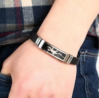 Bracelet en Silicone Gravé sur Mesure de Haute Qualité en Acier Inoxydable avec Motif Gecko