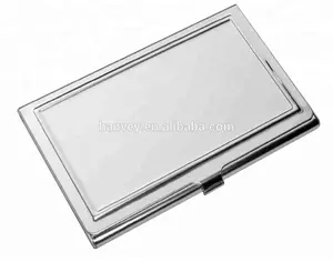 Factory price wholesale HV-CH004 portable stamp frame small RFID stainless steel metal business name card holder wallet/case