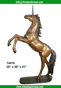 2015 ad alta qualità da giardino decor bronzo statua di unicorno