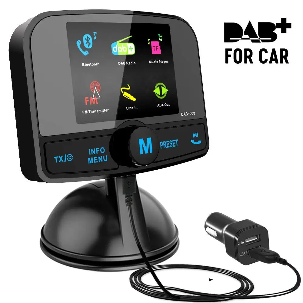 자동차 블루투스 DAB/DAB + 어댑터 TFT 컬러 스크린 디스플레이
