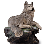 Statue loup Sculpture accepter personnalisation polyrésine Figurine résine religieux fée décoration de la maison