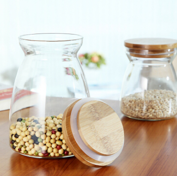 Borosilicate Kitchen Storage Glass Jar Tea Nut Container With Lid Storage Food