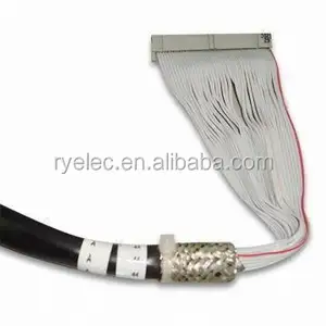 Arnés de cable de ordenador Idc de cinta plana redonda blindada negra de gran oferta con prueba de función