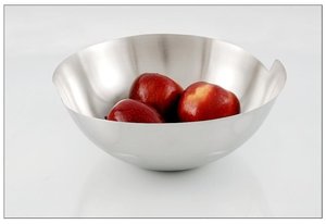 Bol à fruits en acier inoxydable, bol de service moderne pour la cuisine et la salle à manger, bol à salade en métal durable - Product Image 2