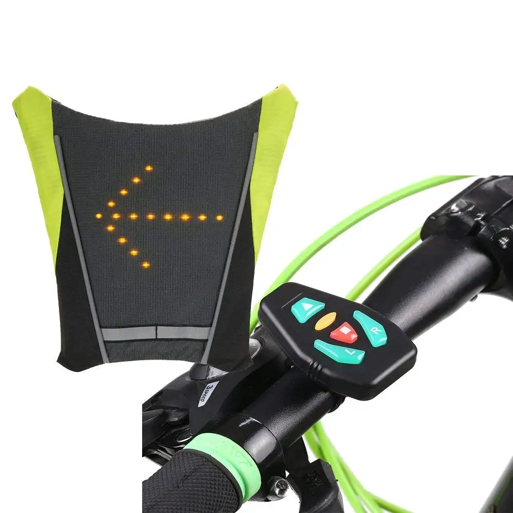 Deportes al aire libre de seguridad LED indicador de dirección chalecos reflectantes led de señal de vuelta de chaleco para la bicicleta de Scooter de la seguridad en carretera