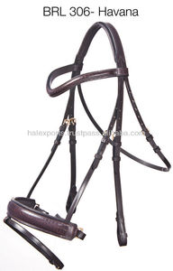 Bride de cheval de qualité supérieure en cuir indien avec boucles en cuir verni et rembourrage doux de vache Produits de cheval de qualité supérieure - Product Image 2