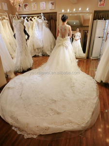 2017 Nuevo diseño de <span class=keywords><strong>la</strong></span> mano del cordón fabic heavy150cm tul vestido de novia - Product Image 3
