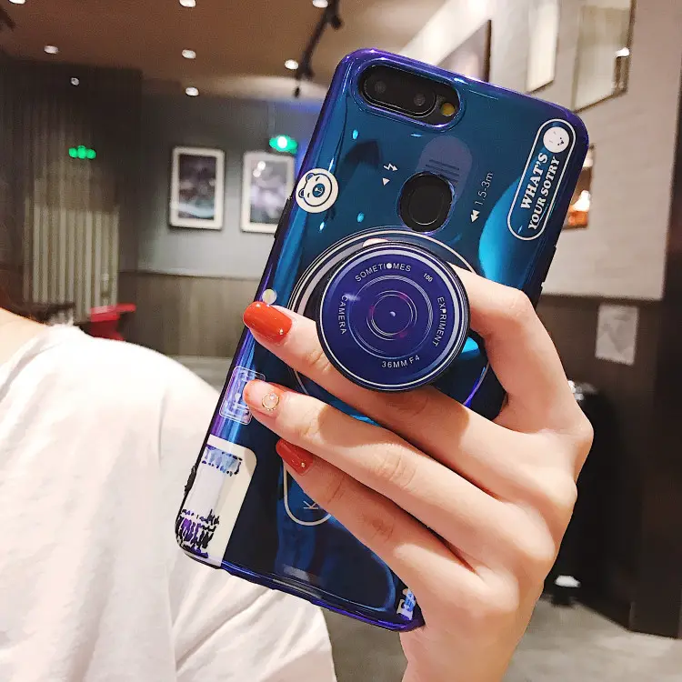 Cool Imd Camera Ontwerp Tpu Mobiele Telefoon Geval Met Houder Voor Iphone Xs Max, voor Samsung S9 Plus Case Camera