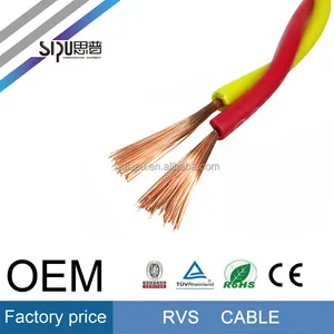 SIPU flexible 450/750 V PVC 0.5mm square rvs rvv cable eléctrico cable eléctrico trenzado