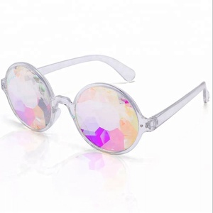 <span class=keywords><strong>Lunettes</strong></span> de soleil tendance style kaléidoscope à facettes <span class=keywords><strong>prismatiques</strong></span> en verre décoratif pour fêtes cool - Product Image 2