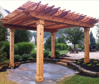 Pergola en bois massif avec abri en tissu