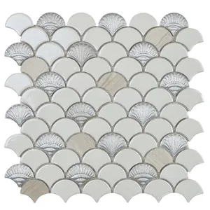 Fish scale mosaic ceramic tiles swimming pool mosaic tiles spain