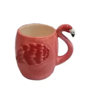 Caneca flamingo de cerâmica rosa para decoração de casa, novo design, 2024