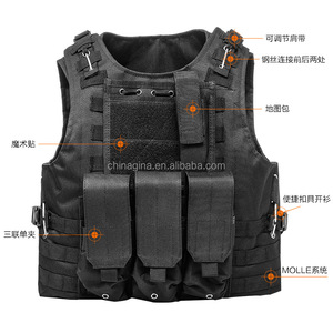 Gilet tactique Molle réglable pour femmes hommes tir en plein air avec pochette - Product Image 2