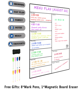 Tablero planificador de pizarra blanca para nevera de cocina magnética A3 para borrado en seco, lista de compras, planificador de pizarra blanca para uso doméstico - Product Image 2