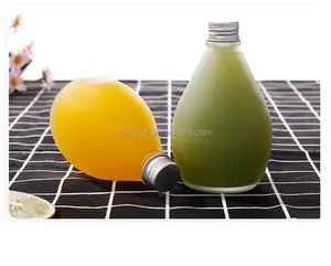 280ml and 350ml and 500ml frosted pear shape glass juice bottle