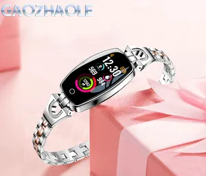 0.96 color screen H8 smart bracelet with heart rate blood pressure H8 wristband with call reminder weather forecast for women