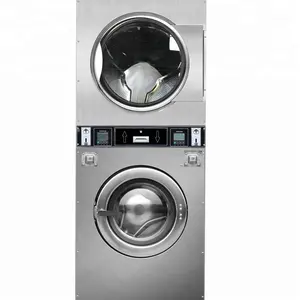 philippines Laundry shop self service coin operated washer extractor and dryer double stack 8-25KG