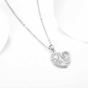 DC54 alfabet ibu 925 perak murni Saya cinta ibu tema liontin perak huruf tema ibu liontin untuk Kalung - Product Image 5
